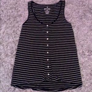 black and white striped tank top